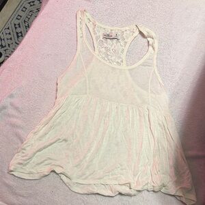Hollister Cream Lace Tank Top